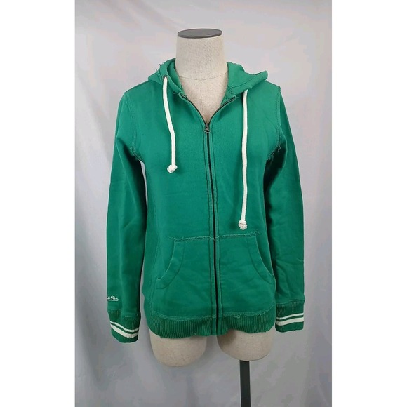 Mitchell & Ness Jacket Distressed-Women's Size Small Hoodie Jacket Full Zip - Picture 1 of 9